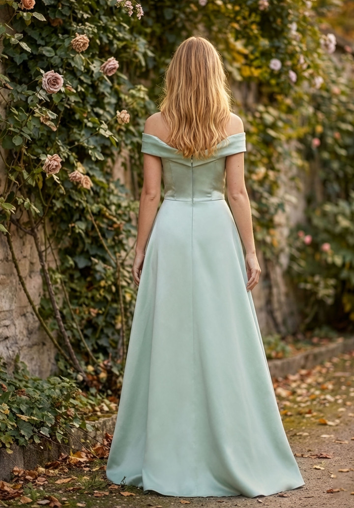 Morilee Bridesmaid 3030030 Satin Off-Shoulder A-line Dress