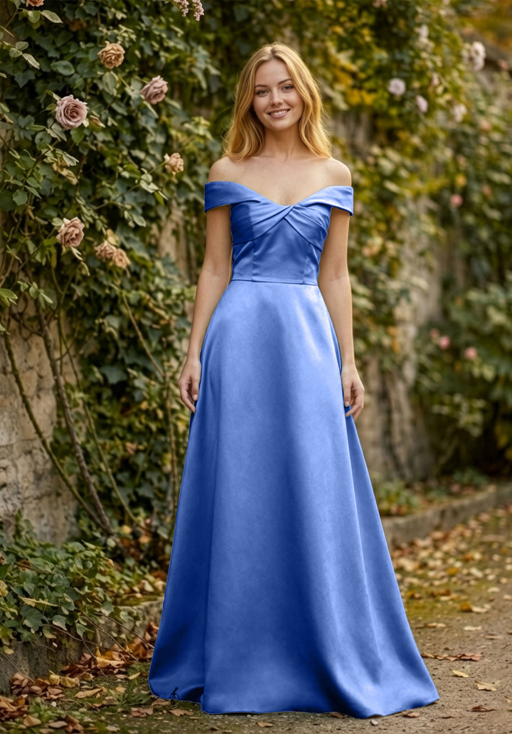 Morilee Bridesmaid 3030030 Satin Off-Shoulder A-line Dress