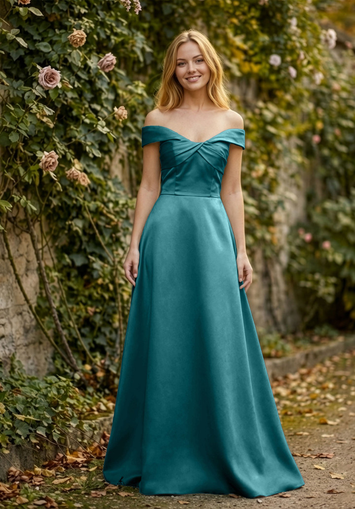 Morilee Bridesmaid 3030030 Satin Off-Shoulder A-line Dress