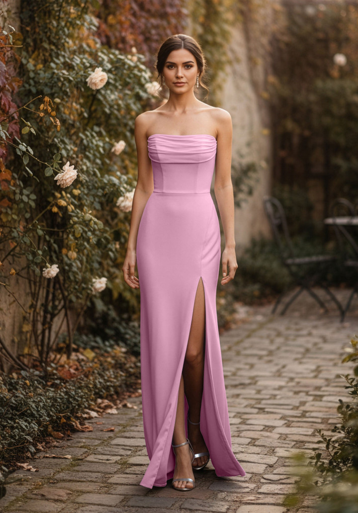 Morilee Bridesmaid 3030033 Chiffon Strapless A-line Dress