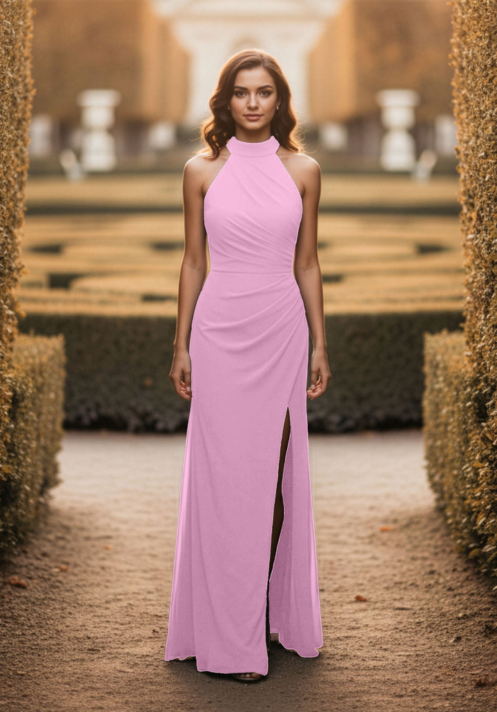 Morilee Bridesmaid 3030034 Chiffon Halter Neck A-line Dress