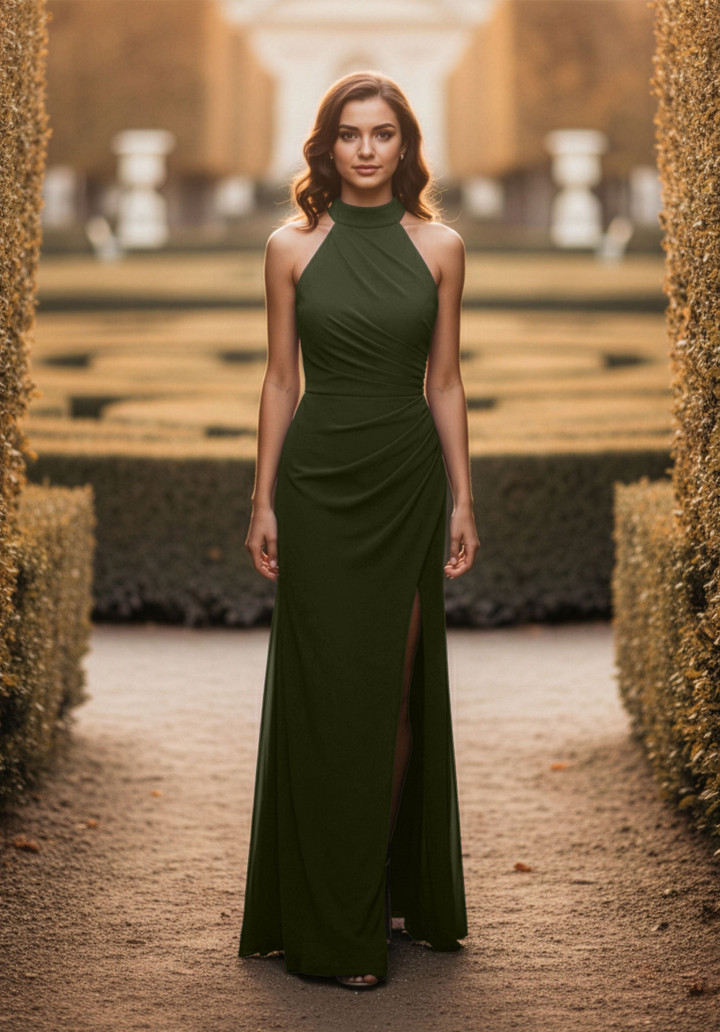 Morilee Bridesmaid 3030034 Chiffon Halter Neck A-line Dress