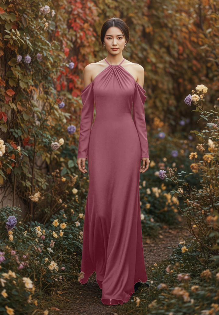 Morilee Bridesmaid 3030036 Luxe Satin Halter Neck Dress