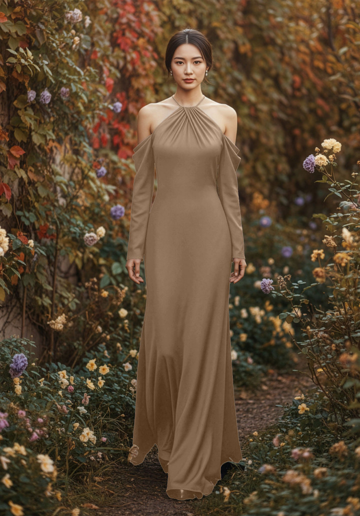 Morilee Bridesmaid 3030036 Luxe Satin Halter Neck Dress