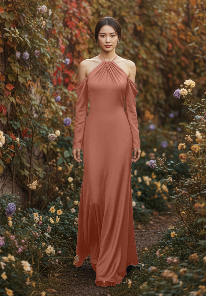 Morilee Bridesmaid 3030036 Luxe Satin Halter Neck Dress