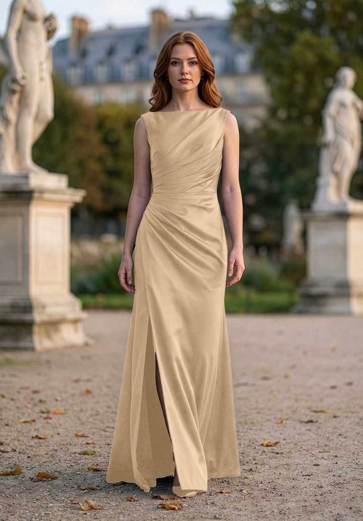 Morilee Bridesmaid 3030037 Satin Bateau Neck Fitted Dress