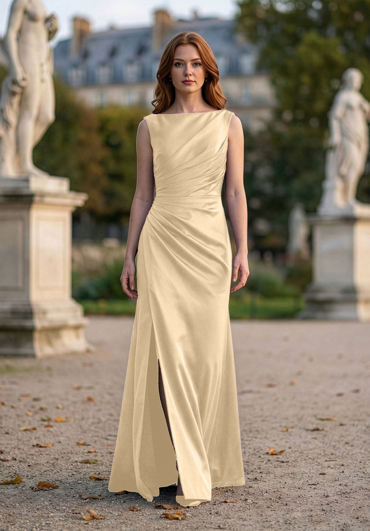 Morilee Bridesmaid 3030037 Satin Bateau Neck Fitted Dress