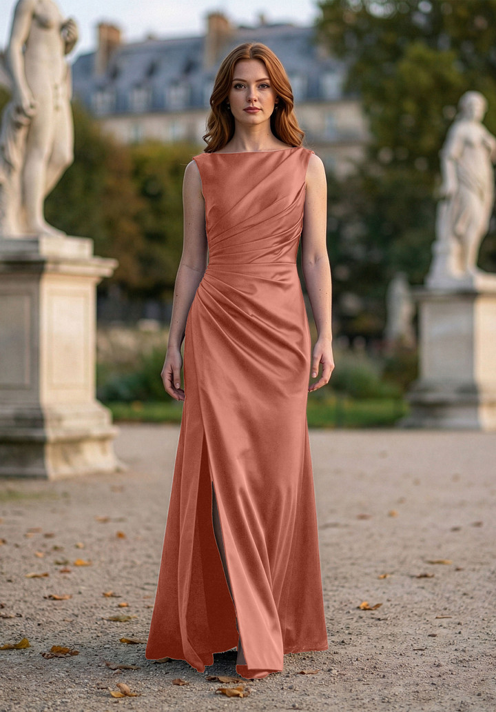 Morilee Bridesmaid 3030037 Satin Bateau Neck Fitted Dress