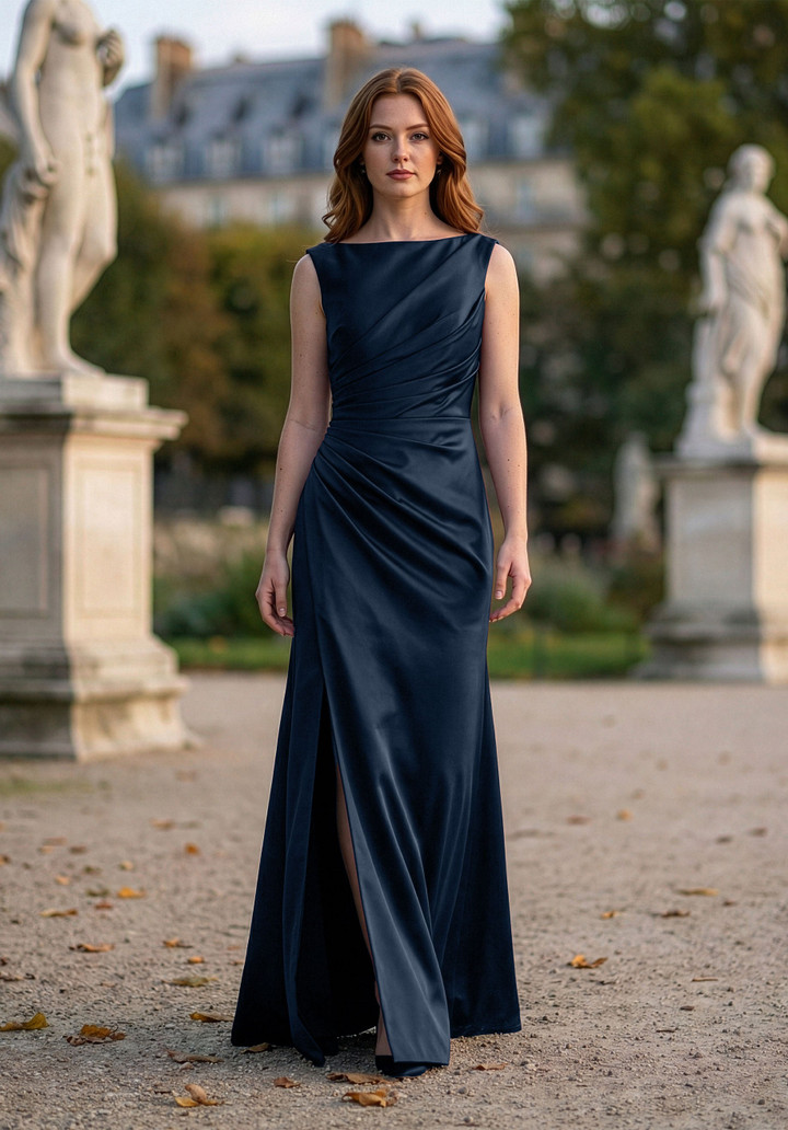 Morilee Bridesmaid 3030037 Satin Bateau Neck Fitted Dress