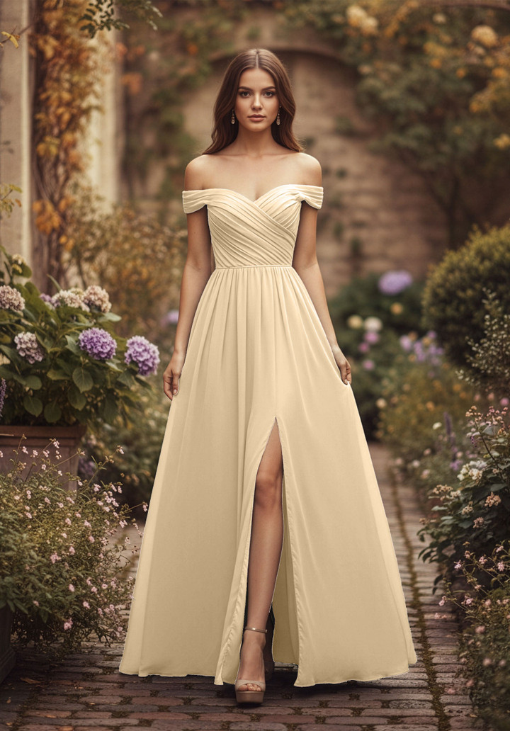 Morilee Bridesmaid 3030039 Chiffon Off Shoulder A-line Dress