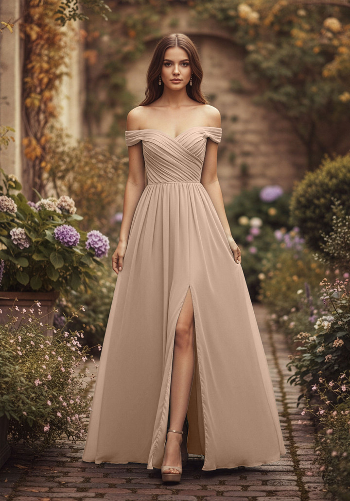 Morilee Bridesmaid 3030039 Chiffon Off Shoulder A-line Dress