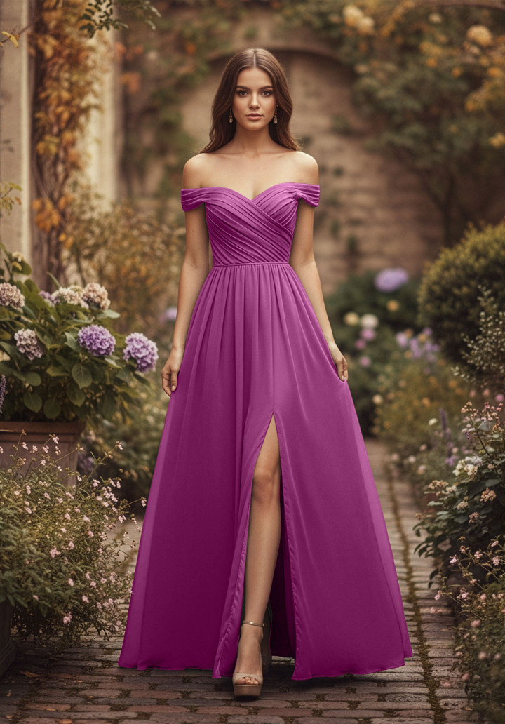 Morilee Bridesmaid 3030039 Chiffon Off Shoulder A-line Dress