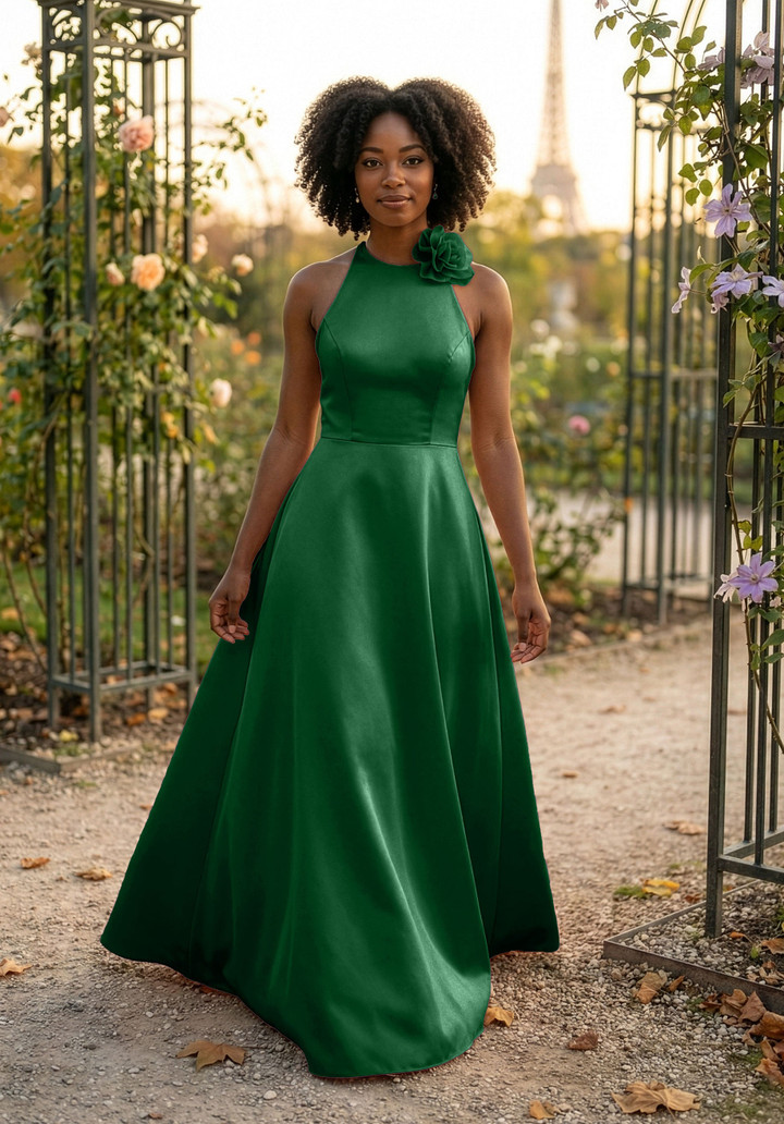 Morilee Bridesmaid 3030041 Satin Halter Neck A-line Dress