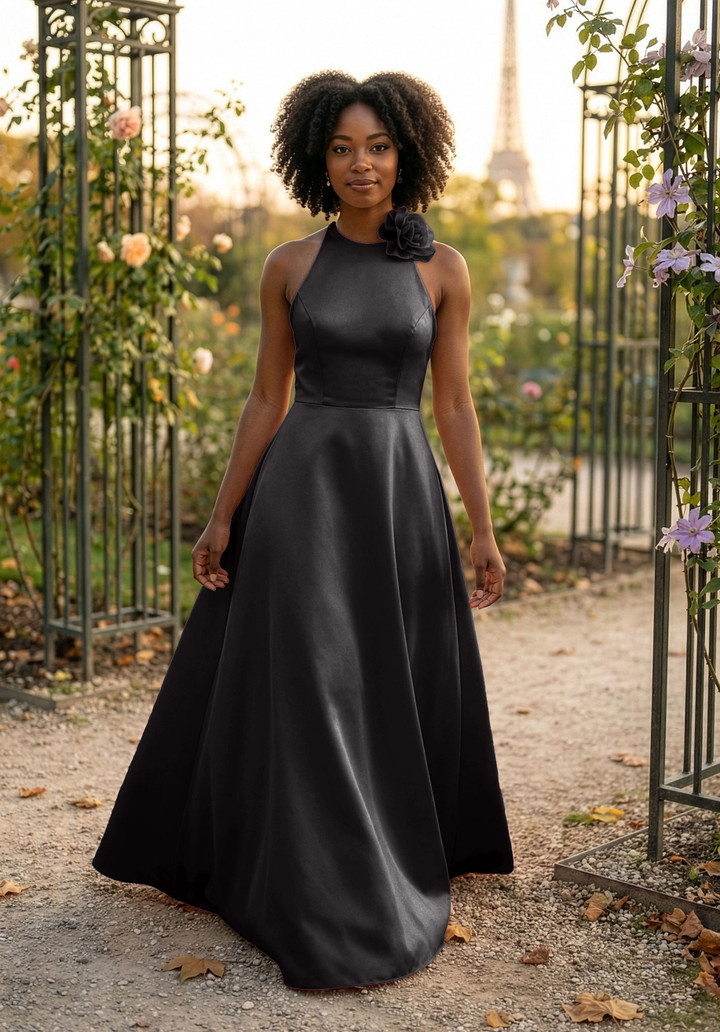 Morilee Bridesmaid 3030041 Satin Halter Neck A-line Dress