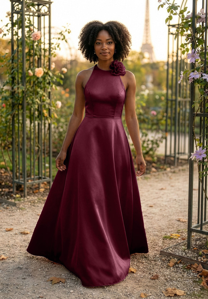Morilee Bridesmaid 3030041 Satin Halter Neck A-line Dress