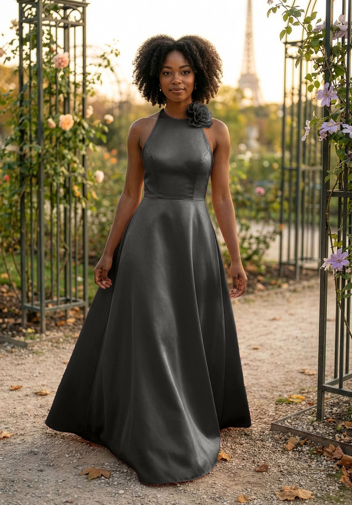 Morilee Bridesmaid 3030041 Satin Halter Neck A-line Dress