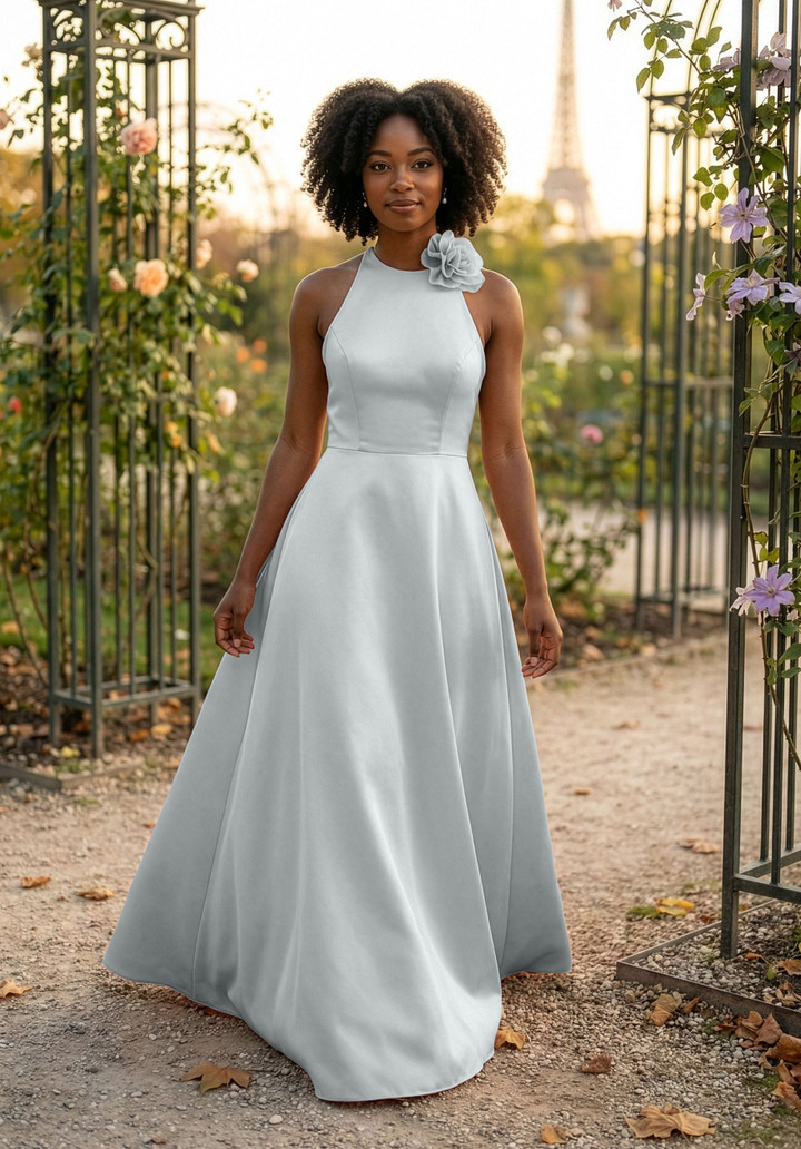 Morilee Bridesmaid 3030041 Satin Halter Neck A-line Dress