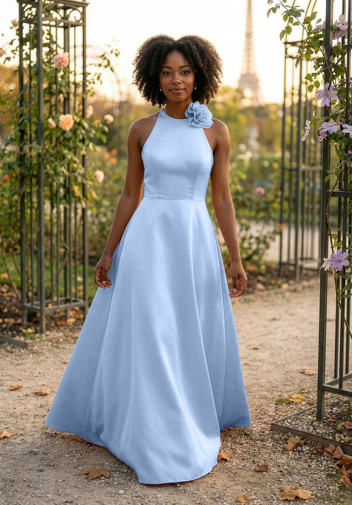 Morilee Bridesmaid 3030041 Satin Halter Neck A-line Dress