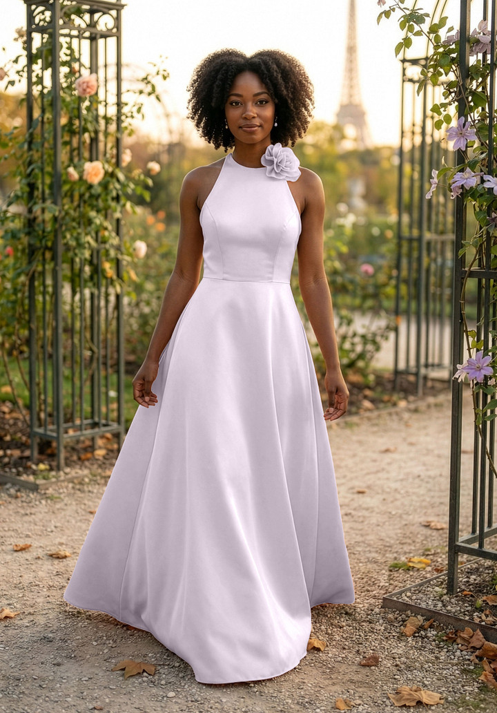 Morilee Bridesmaid 3030041 Satin Halter Neck A-line Dress