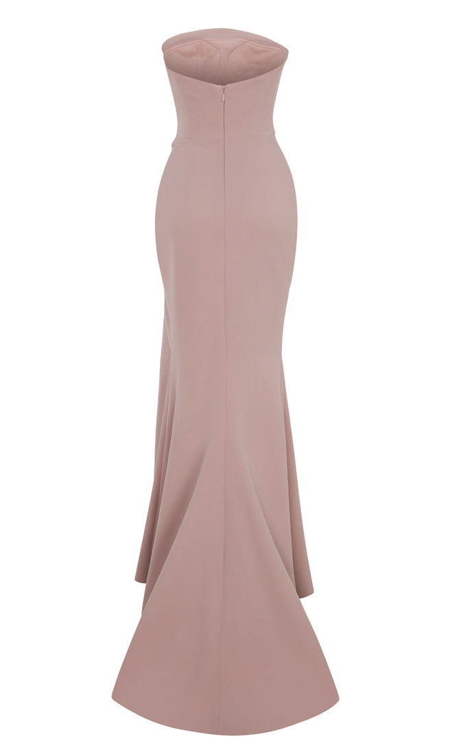MNM Couture B1171 Rayon Crepe Straight-Across Neck Dress