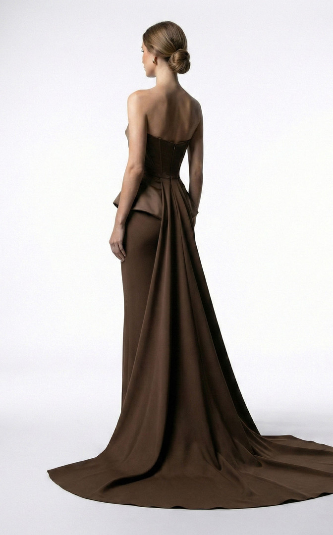MNM Couture E0146 Strapless Sleeveless Sheath Fitted Gown