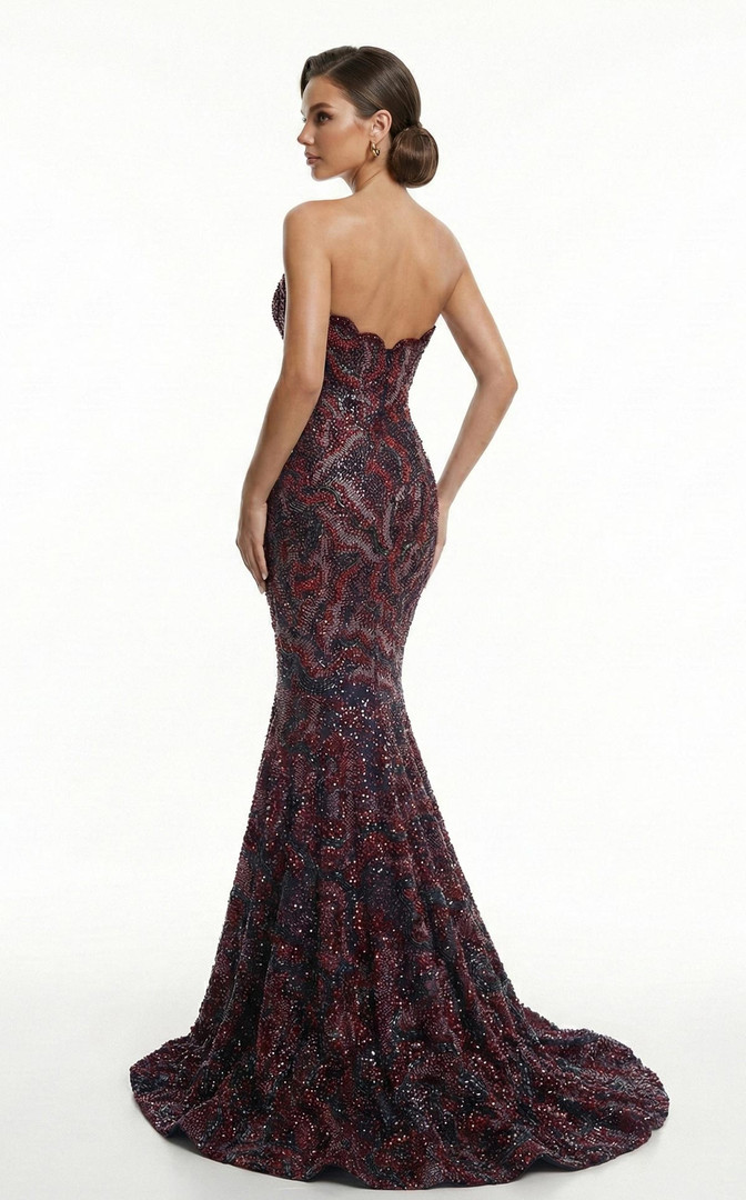 MNM Couture F03018 Beaded Sweetheart Neck Strapless Gown
