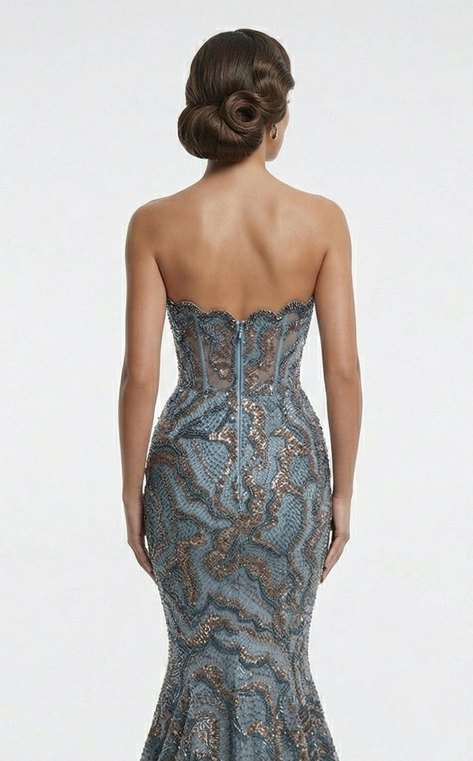MNM Couture F03018 Beaded Sweetheart Neck Strapless Gown