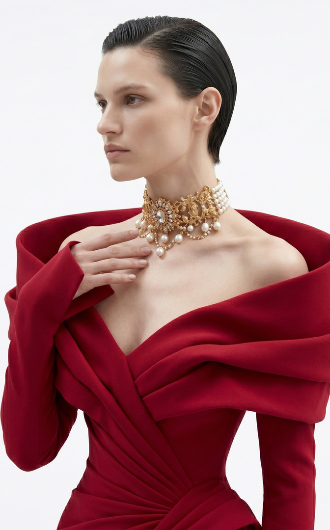 MNM Couture F03049 Crepe Off-shoulder Neck Overskirt Gown
