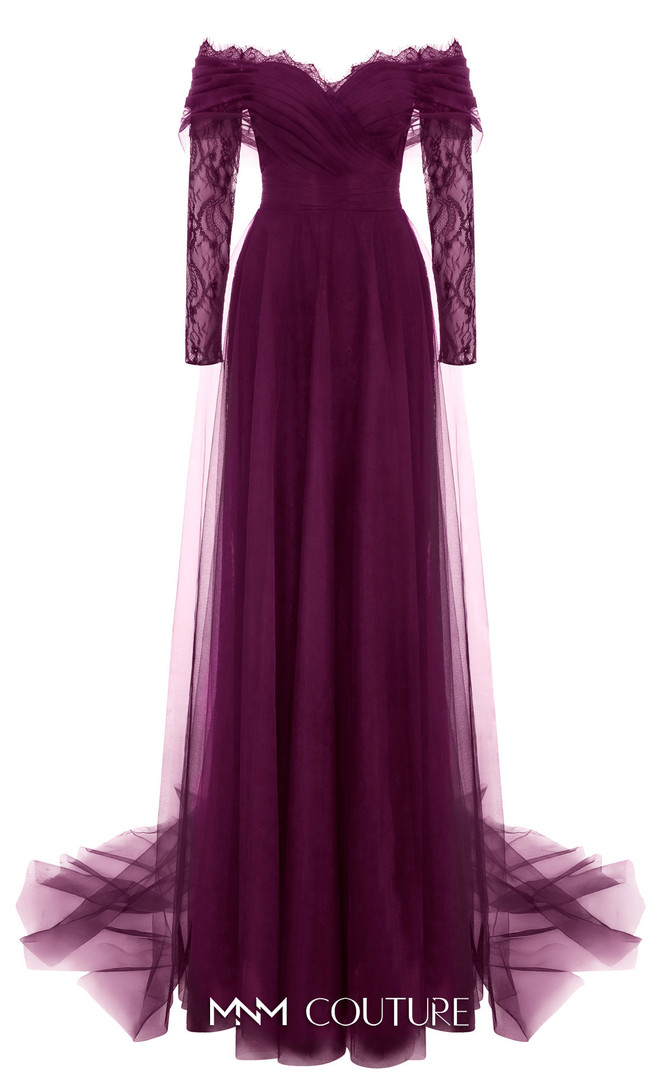 MNM Couture B1141 Intricate Embellishments Long-Sleeve Gown
