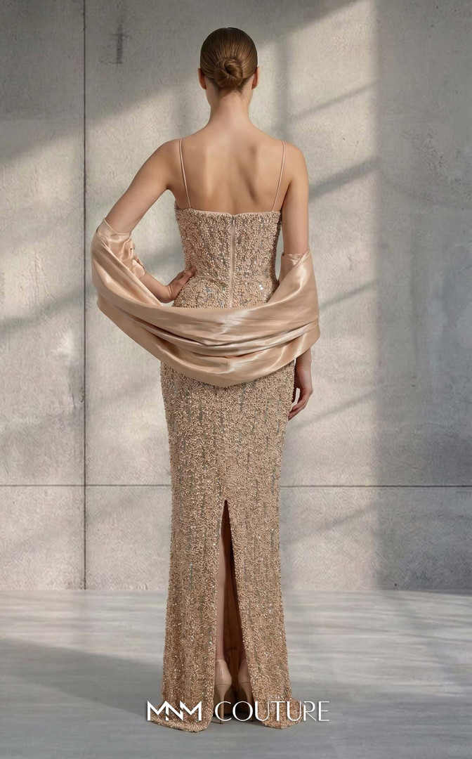 MNM Couture V08061 Sequins Beaded Sleeveless Fitted Gown