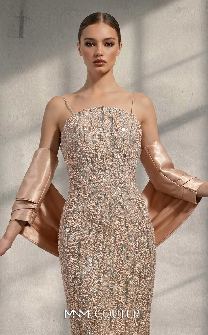 MNM Couture V08061 Sequins Beaded Sleeveless Fitted Gown