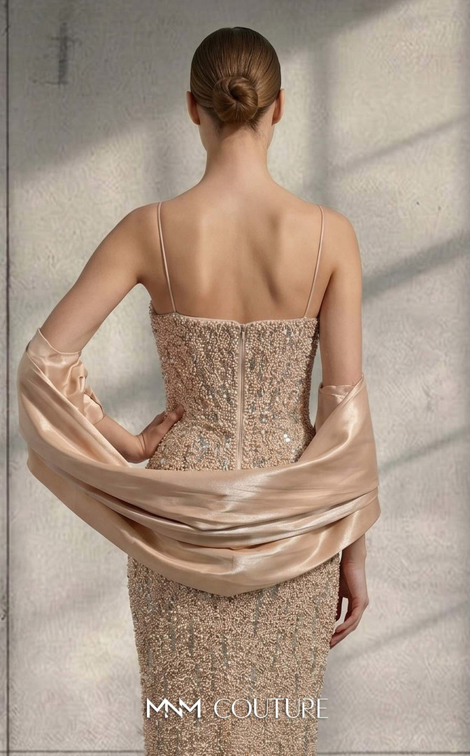 MNM Couture V08061 Sequins Beaded Sleeveless Fitted Gown