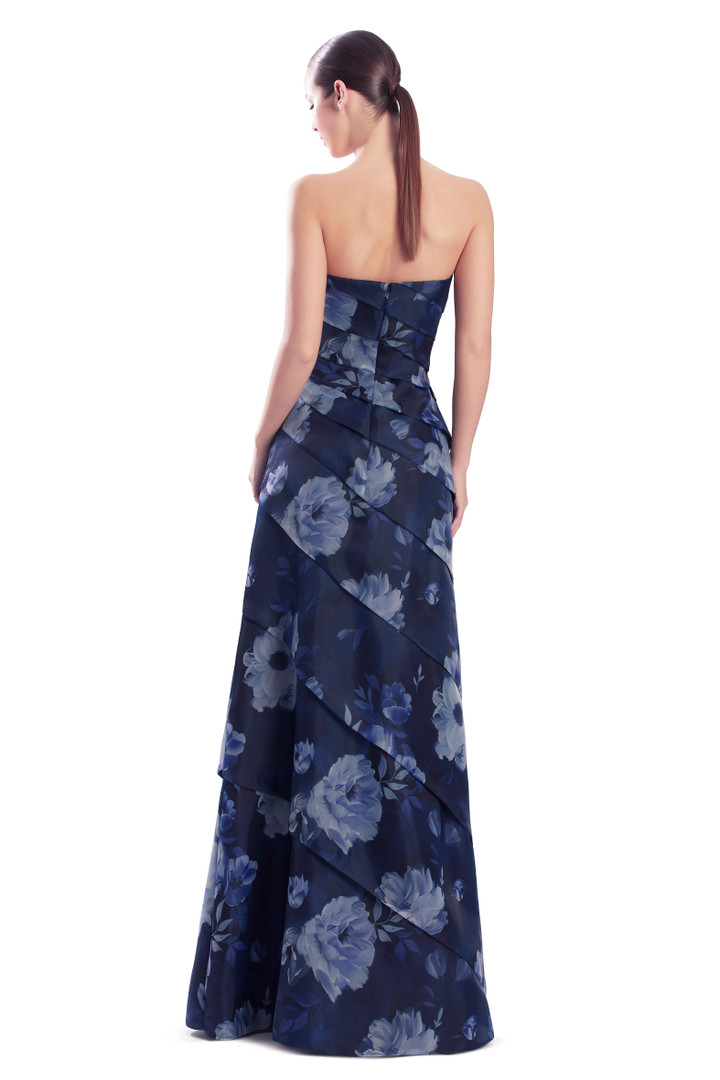 Alexander by Daymor 3303F26 3D Flower Strapless Tiered Gown