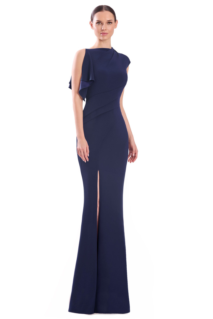 Alexander by Daymor 3307F26 Asymmetrical Drape Sleeve Gown