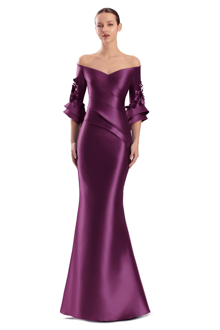 Alexander by Daymor 3309F26 3D Flower Off-shoulder Long Gown