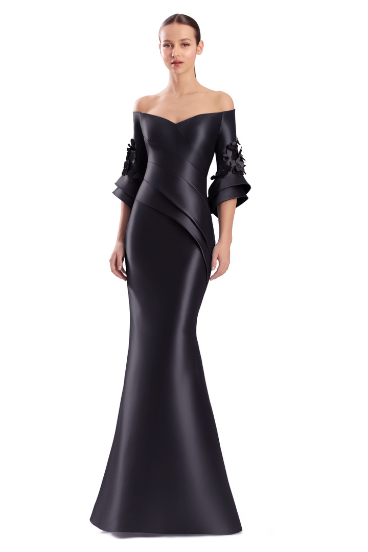 Alexander by Daymor 3309F26 3D Flower Off-shoulder Long Gown