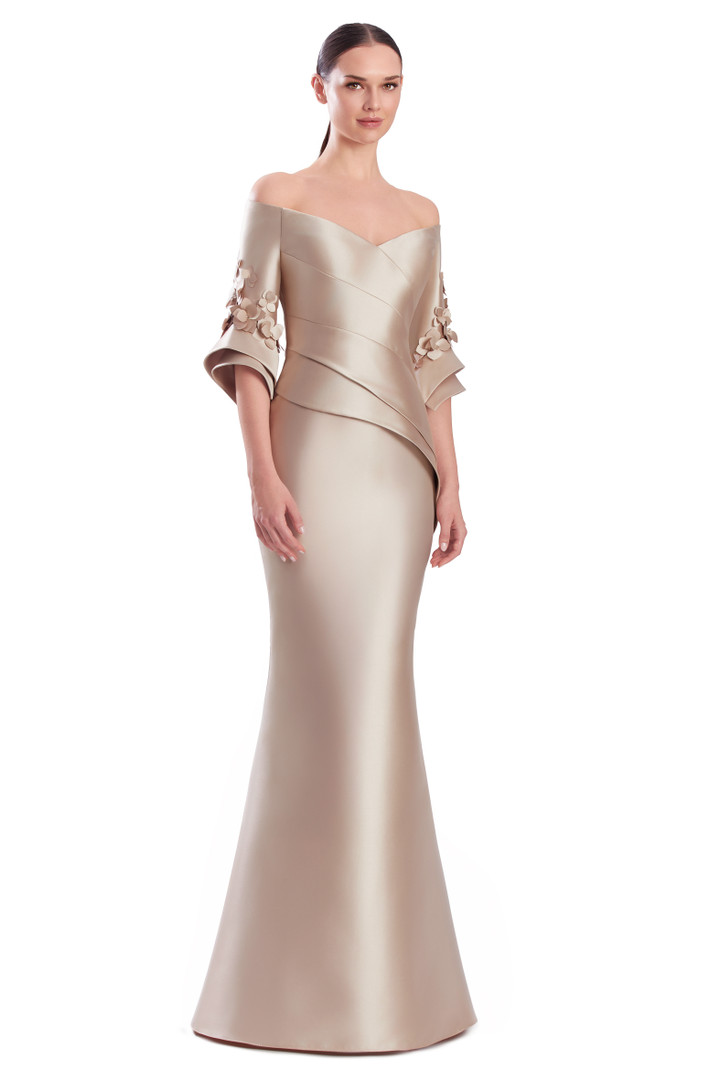 Alexander by Daymor 3309F26 3D Flower Off-shoulder Long Gown