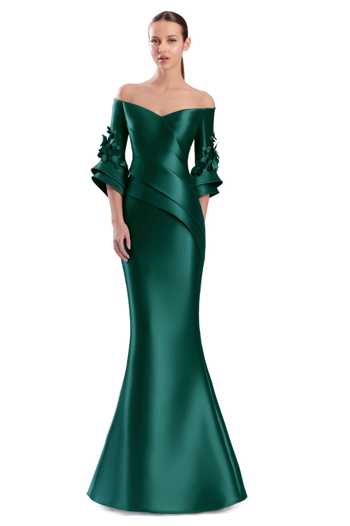 Alexander by Daymor 3309F26 3D Flower Off-shoulder Long Gown