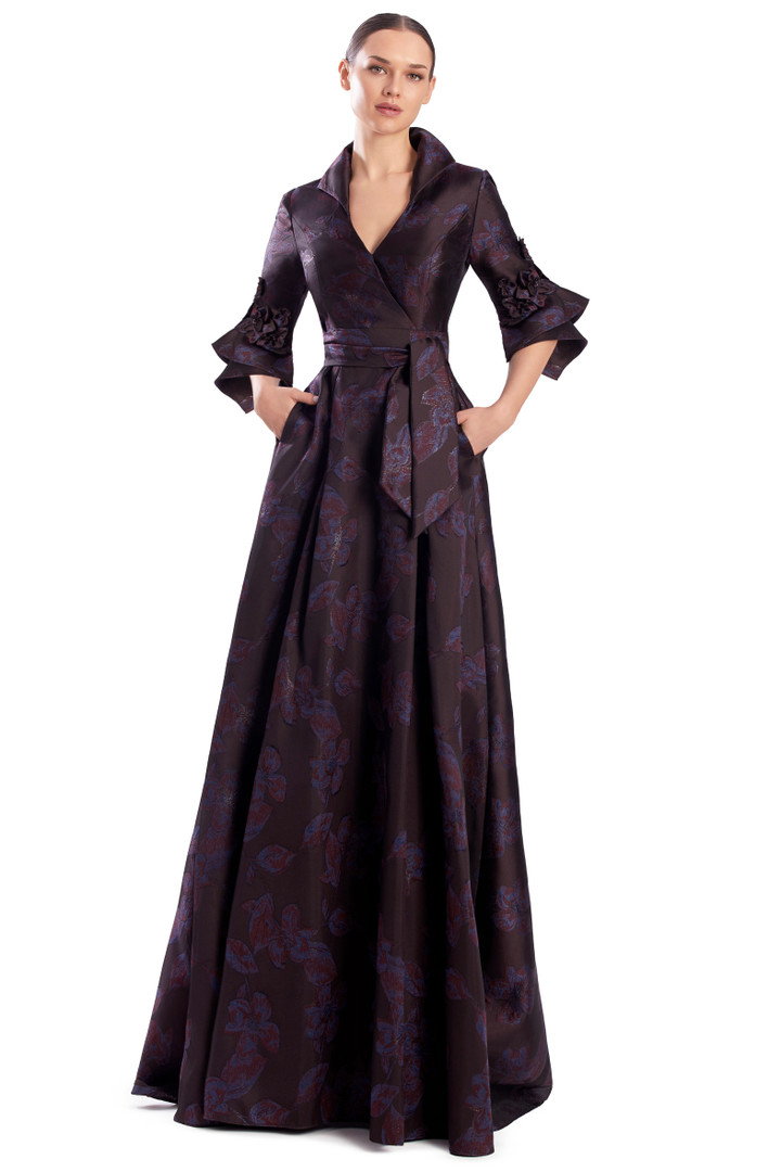 Alexander by Daymor 3311F26 Crossover Shrt Geo Cuffs Gown