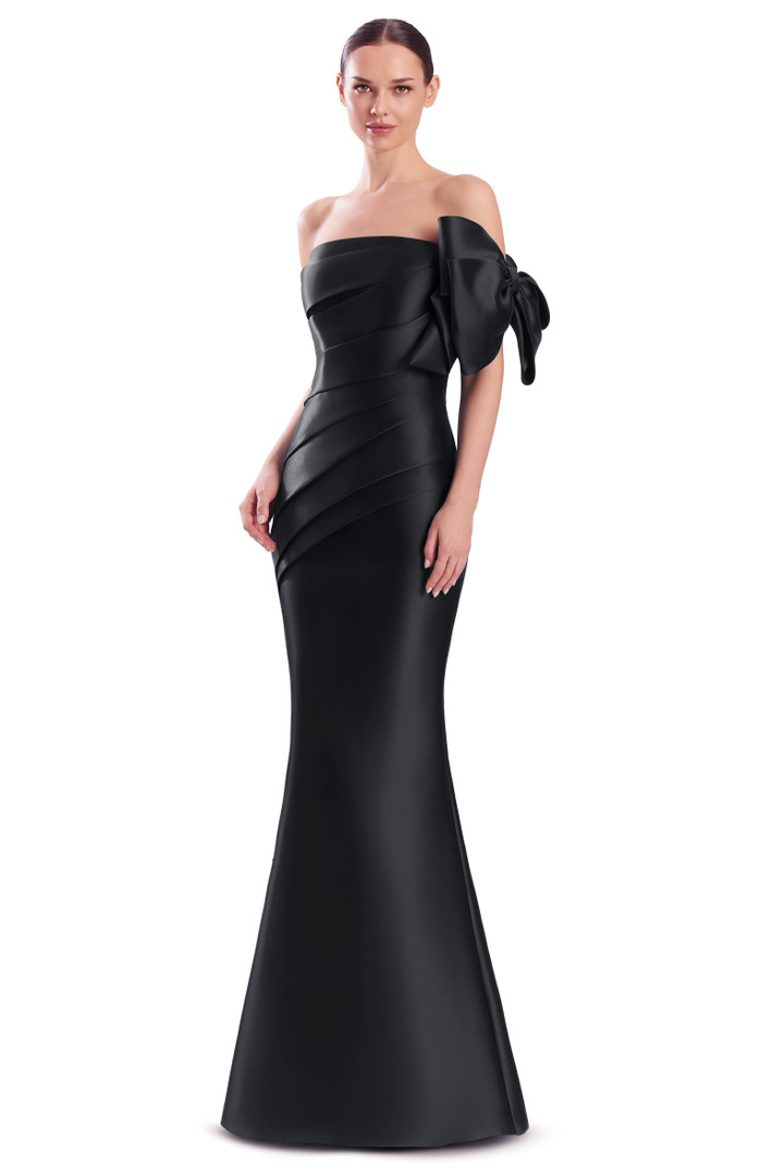 Alexander by Daymor 3312F26 Shoulder Bow Bustier Long Gown
