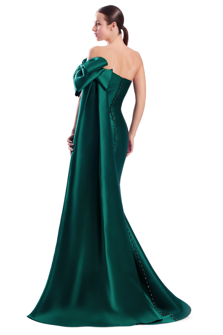 Alexander by Daymor 3312F26 Shoulder Bow Bustier Long Gown