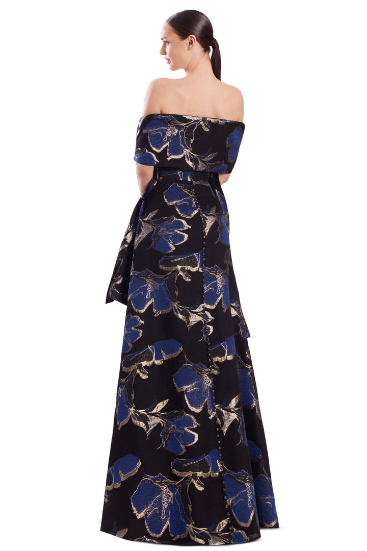 Alexander by Daymor 3316F26 Rosette Drape Strapless Gown