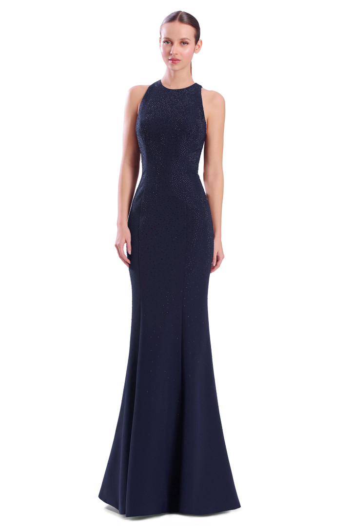 Alexander by Daymor 3317F26 Stones Embellished Halter Gown