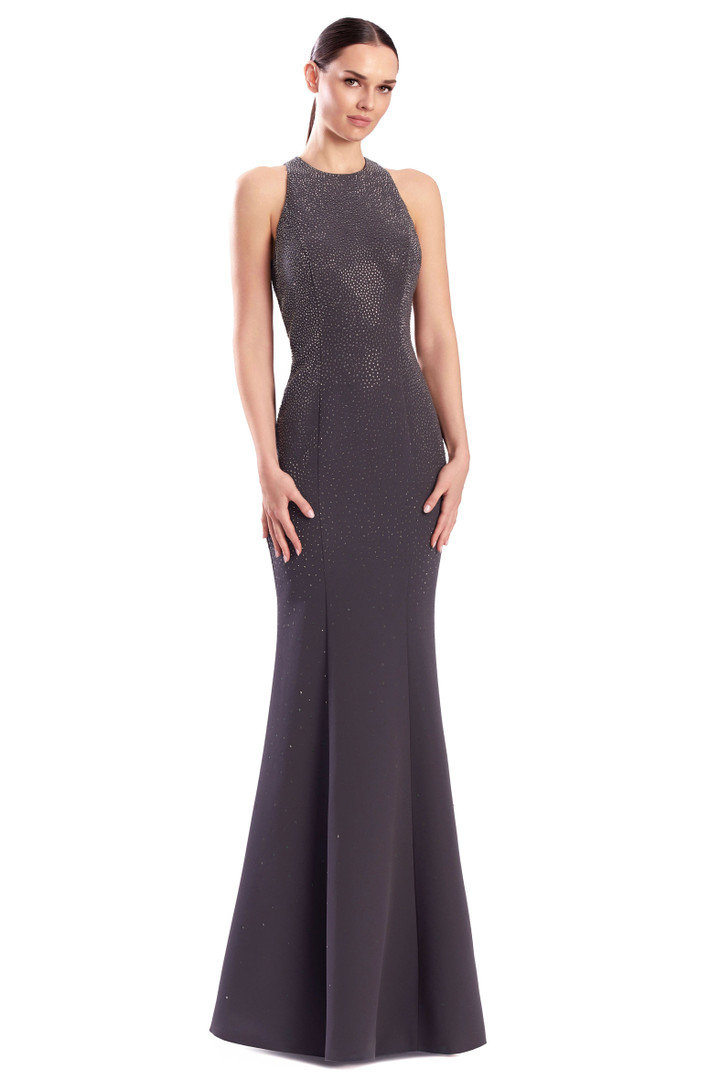 Alexander by Daymor 3317F26 Stones Embellished Halter Gown