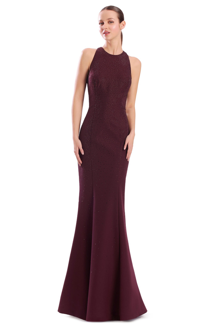 Alexander by Daymor 3317F26 Stones Embellished Halter Gown