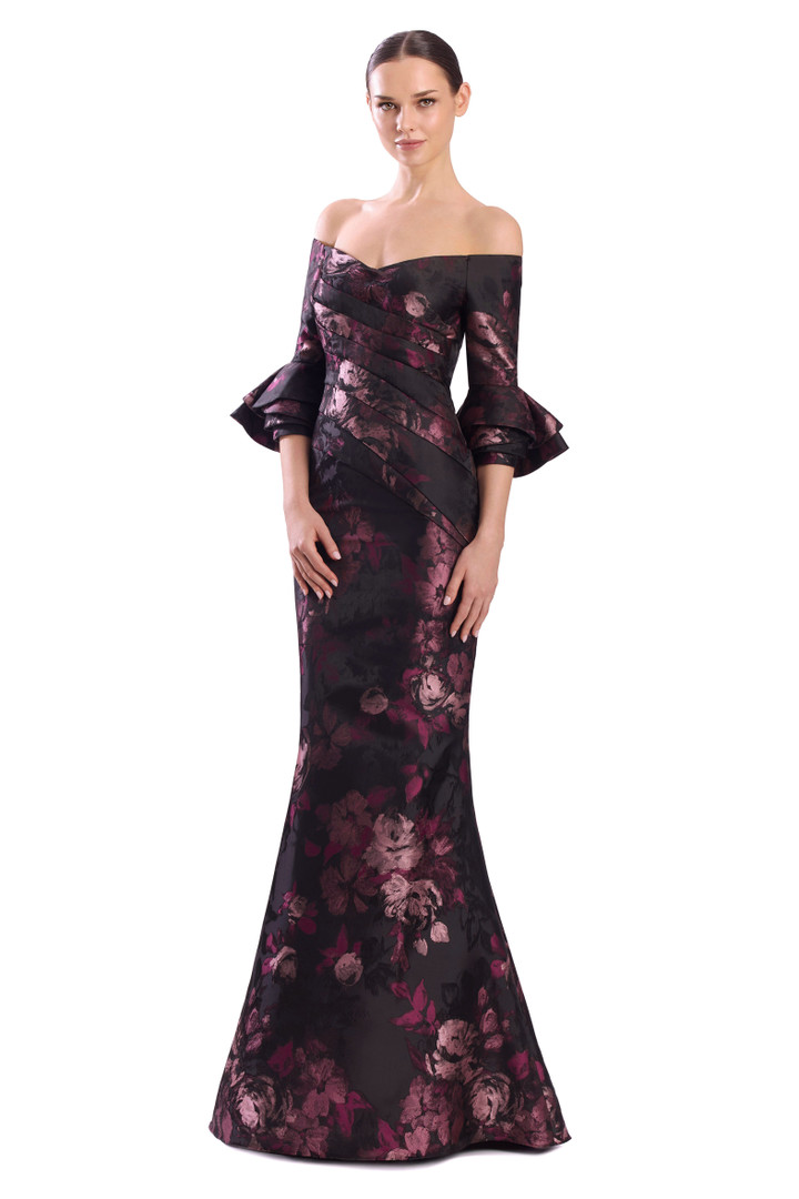Alexander by Daymor 3318F26 Off-Shoulder Draped Cuff Gown