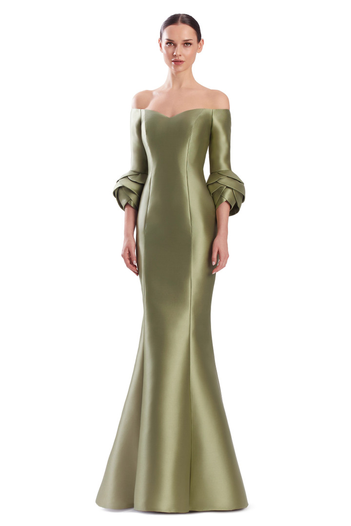 Alexander by Daymor 3320F26 Sweetheart Neck Tulip Cuffs Gown