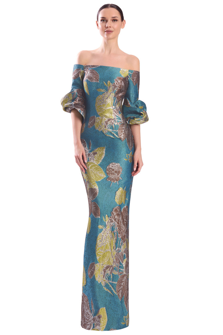 Alexander by Daymor 3323F26 Off-shoulder Draped Cuffs Gown