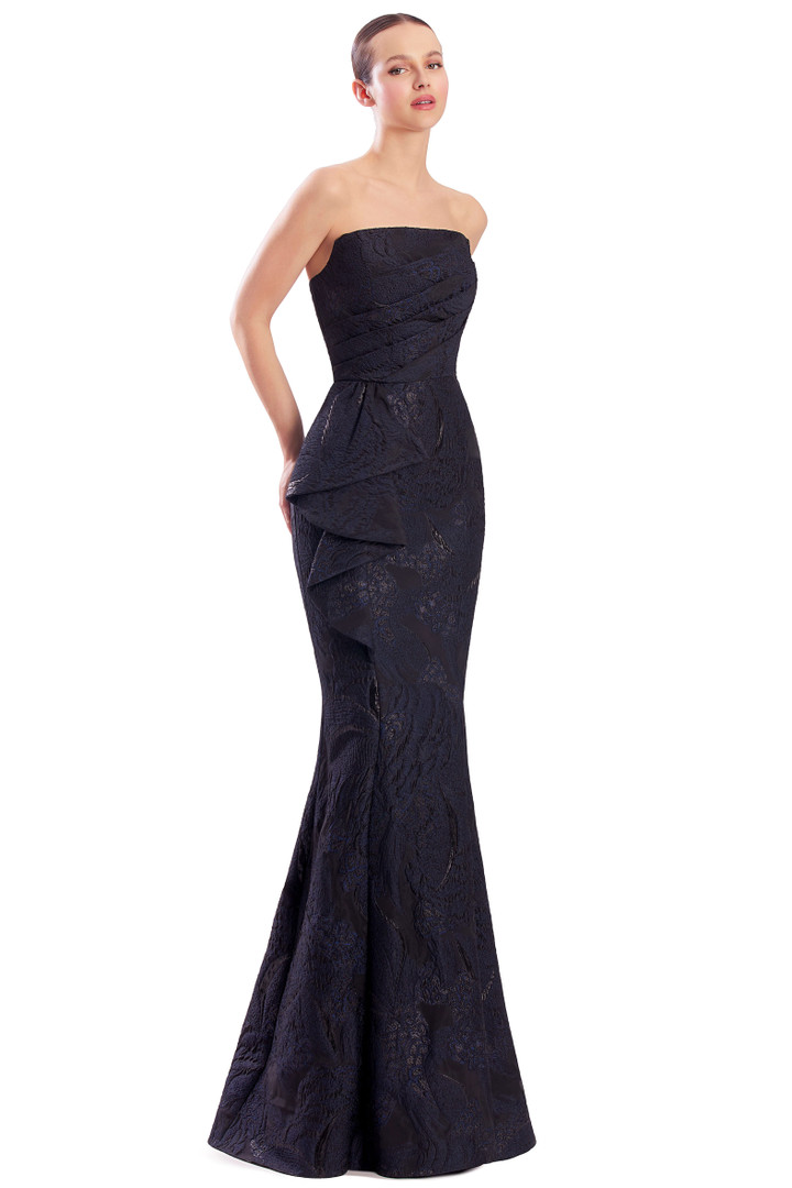 Alexander by Daymor 3326F26 Off-shoulder Draped Bustier Gown