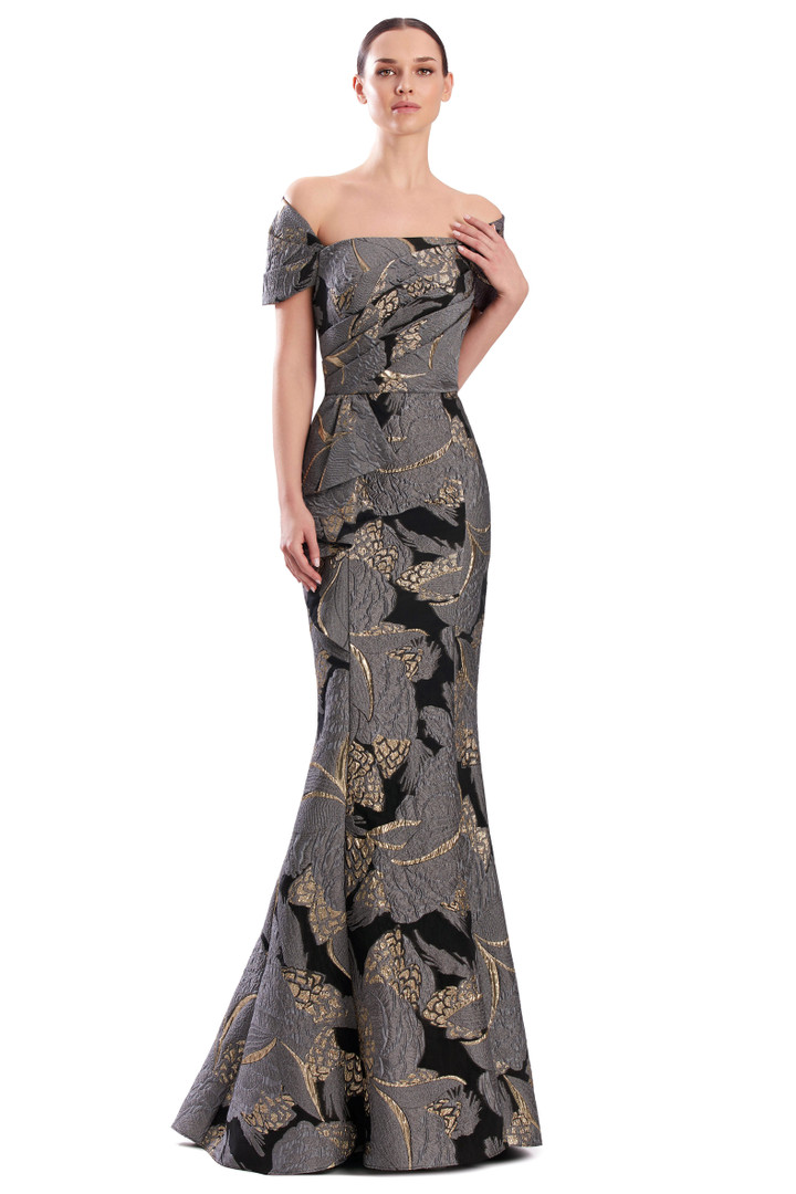 Alexander by Daymor 3326F26 Off-shoulder Draped Bustier Gown